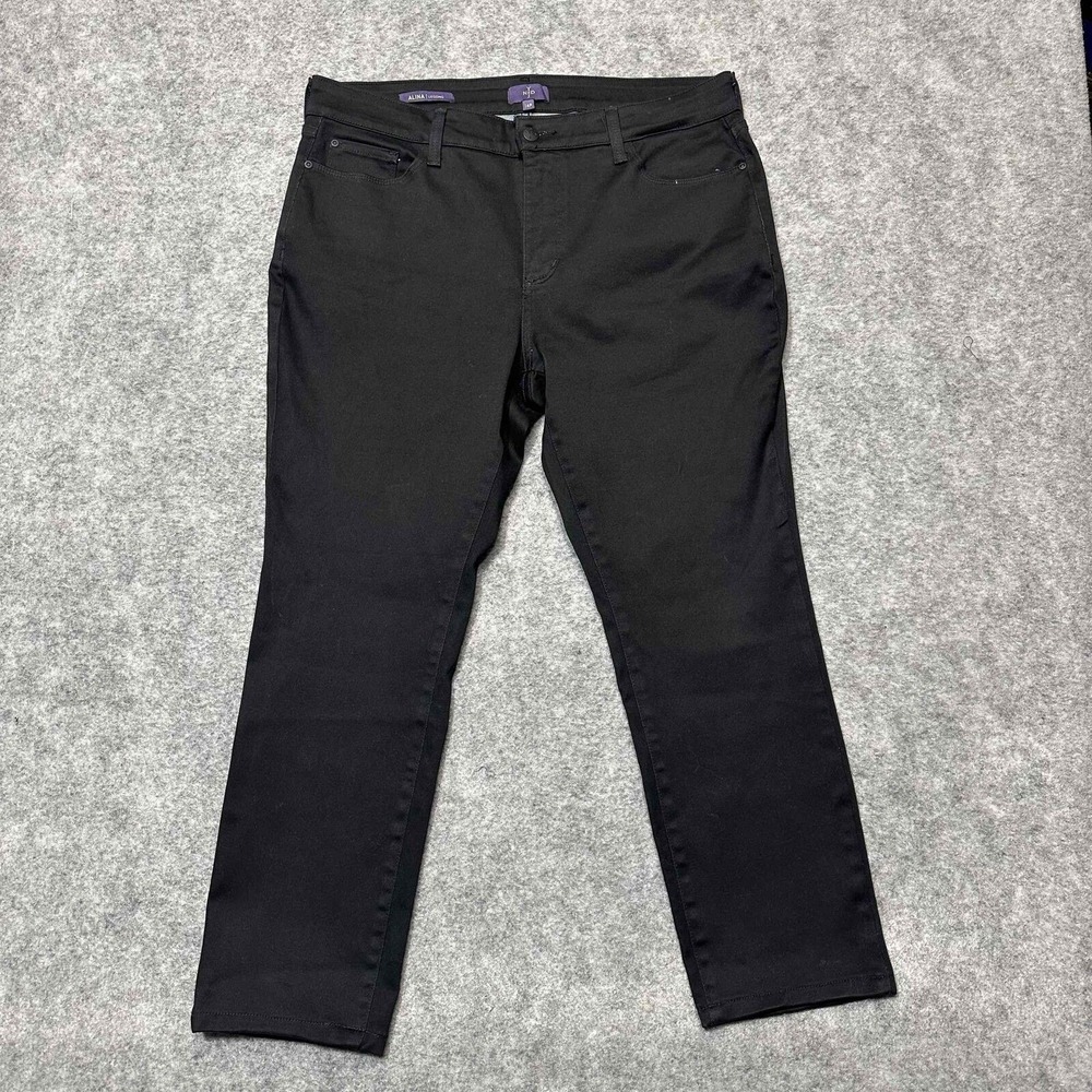 NYDJ Alina Legging Black Jeans Womens 14P Petite Lift‎ Tuck Slim Leg Ankle Pants